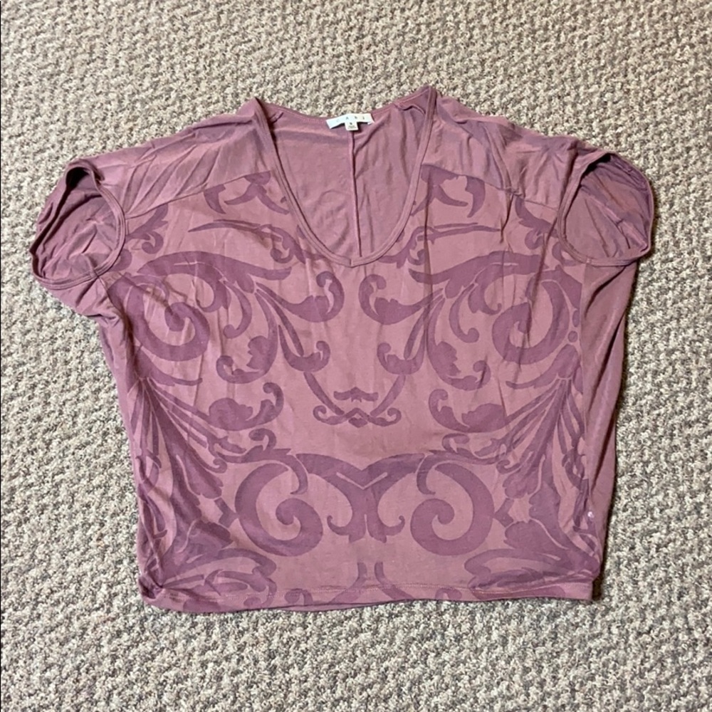 Pink blouse with flower pattern